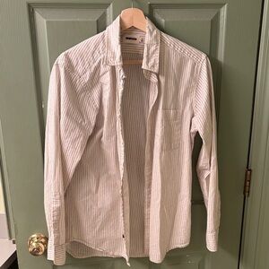 Taylor Stitch Men's Cream Striped Button Down Shirt